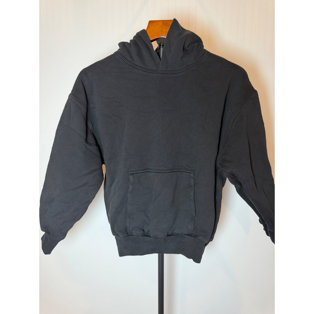 Yeezy Gap Hoodie Black Kids Large Women Small Double Layer Cotton Sweatshirt